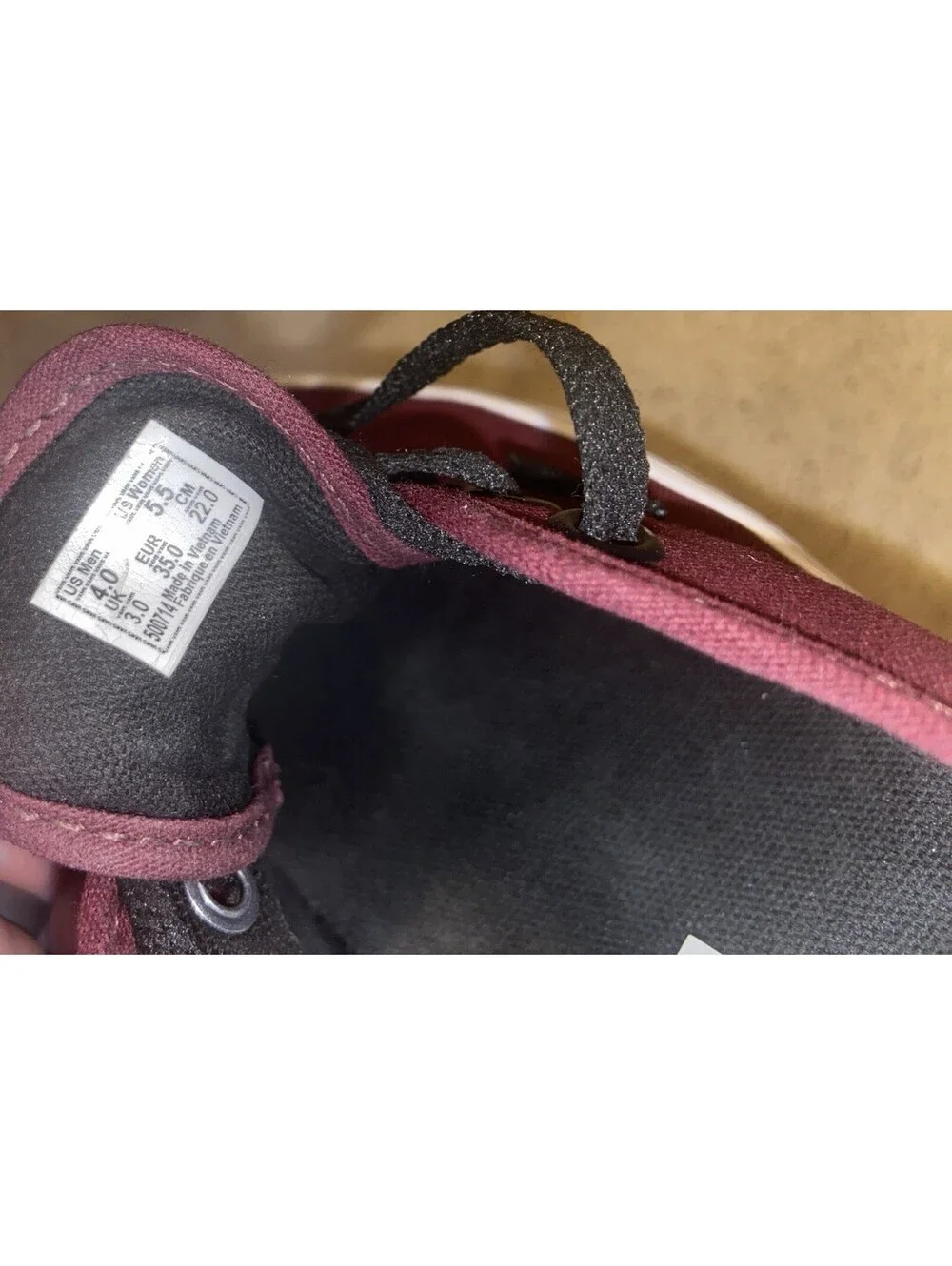 Vans Classic Authentic Low Top Maroon Port Royal/ Black Unisex M 4 W 5.5 Skater